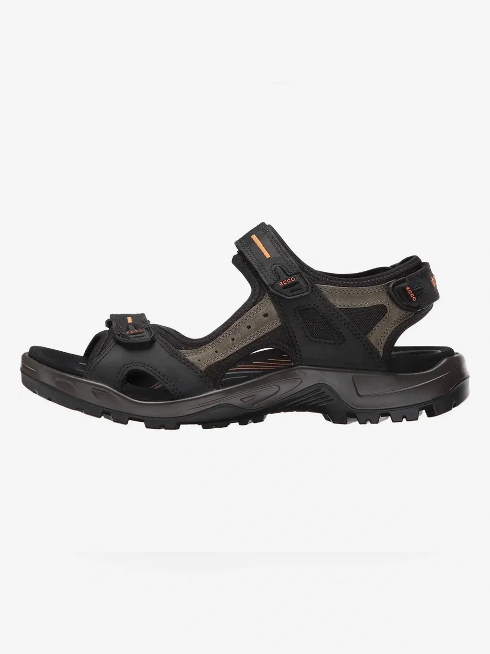 Ecco Men’s Off-road Yucatán Black and Brown Outdoor Leather Sport Sandals